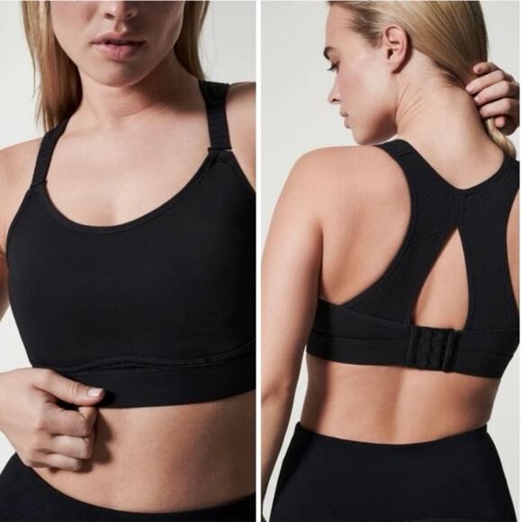 NEW Spanx High Impact Sports Bra Black - Size 32D - Picture 1 of 6